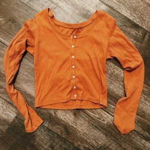 Aerie Orange Long Sleeve Shirt